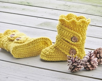Crochet Pattern for Child's Boots, Kids Boots Crochet Pattern, Slipper Crochet Pattern,  Child's Classic Snow Boots