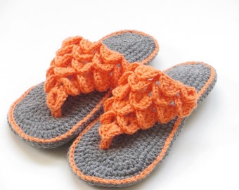 PATRÓN Zapatilla CROCHET, Patrón Sandalias Crochet, Pantuflas Puntada Cocodrilo para Mujer,