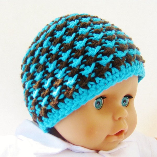 Crochet Baby Hat Pattern - Crochet Baby Boy Pattern -  Crochet Beanie Pattern -  Newborn to Adult Sizes - Starry Night Beanie