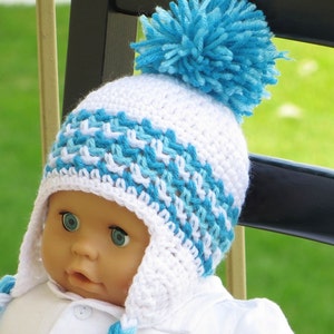 Crochet Ear Flap Hat Pattern, Crochet Baby  Boy Pattern, Crochet Hat Pattern, Hayden Ear Flap Hat