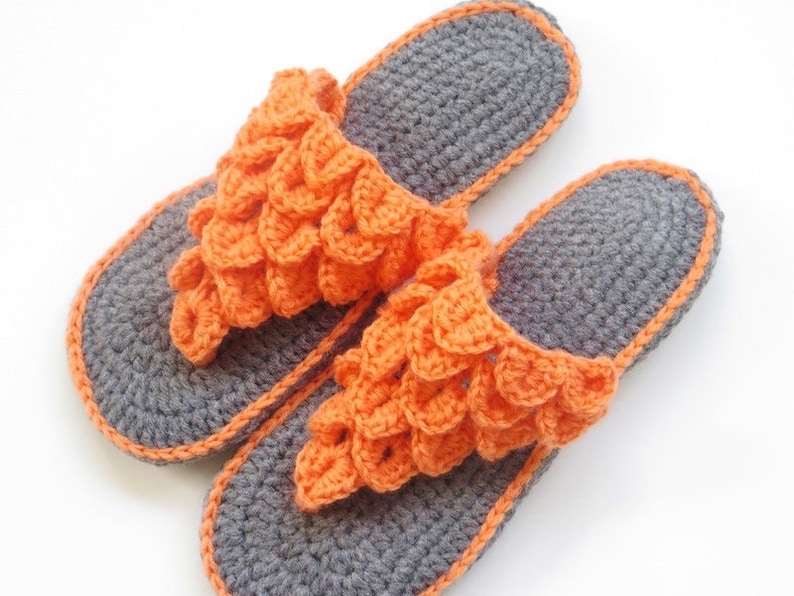 CROCHET Slipper PATTERN, Crochet Sandals Pattern, Crocodile Stitch Slippers for Women, image 2