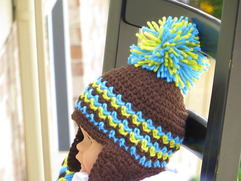 Crochet Ear Flap Hat Pattern Crochet Baby Boy Pattern Etsy