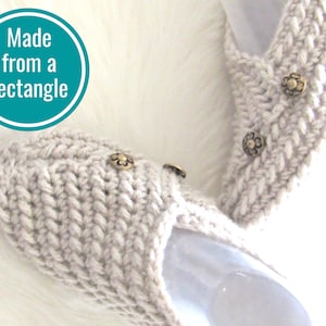 Crochet Slippers from a Rectangle, Crochet slipper pattern, in US sizes 5-10