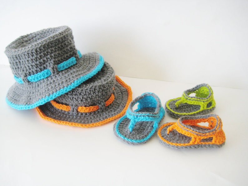 Crochet Sandals Pattern, Flip Flop Sandals Pattern for Baby Boys,Trekkers image 4