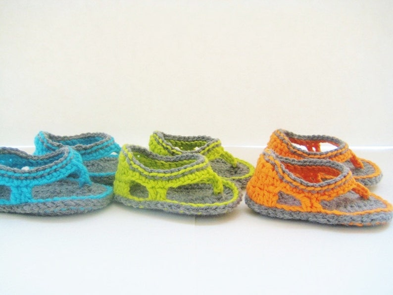 Crochet Sandals Pattern, Flip Flop Sandals Pattern for Baby Boys,Trekkers image 3