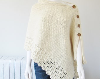Crochet Poncho Pattern for Women, Easy Crochet Poncho from a Rectangle, Woman&#39;s Crochet Poncho, Uptown Poncho