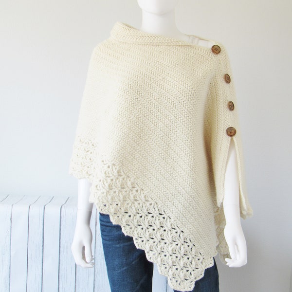 Modèle de poncho au crochet pour les femmes, poncho au crochet facile à partir d'un rectangle, poncho au crochet pour femme, poncho Uptown