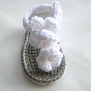 Crochet Pattern Baby Booties, Orchid Sandals pdf pattern for sale image 3