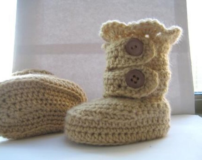 Crochet Baby Pattern Booties Classic Snow Boots 4 Sizes B - Etsy