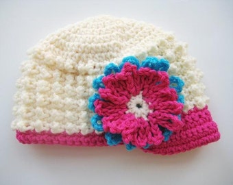 Crochet Hat Pattern , Newborn Baby to Adult,  Boy and Girl, Pdf pattern - Visor Beanie