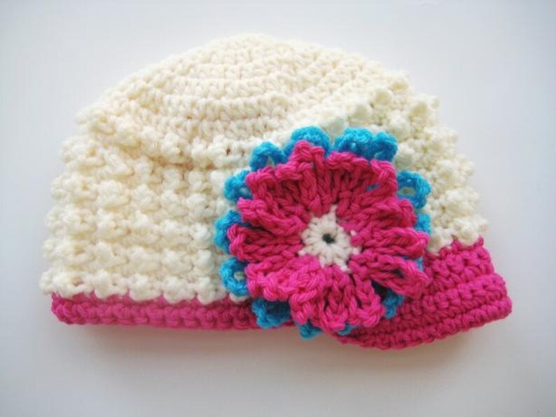 Crochet Pattern Hat , Newborn Baby to Adult, Boy and Girl, Pdf pattern Visor Beanie image 2
