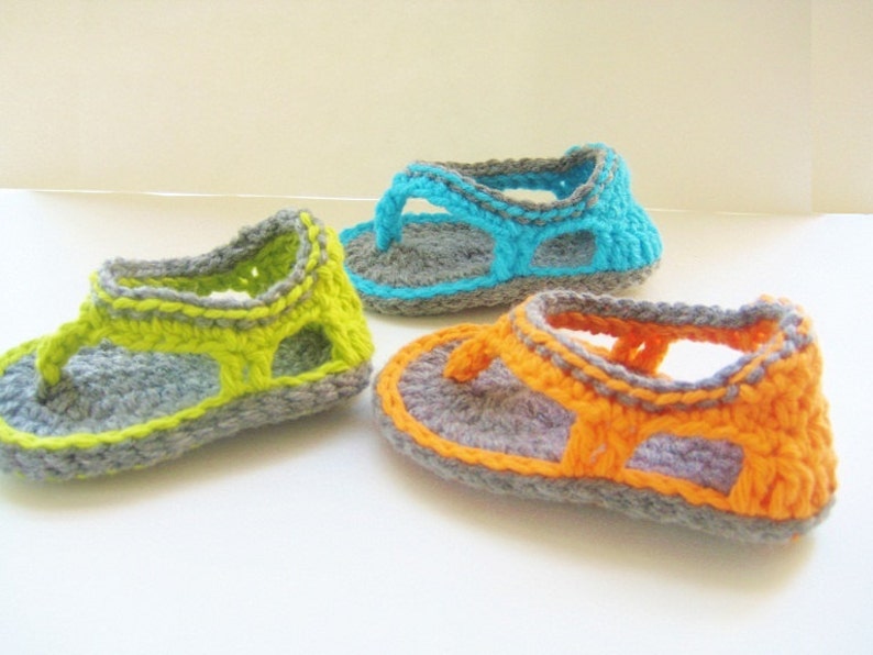 Crochet Sandals Pattern, Flip Flop Sandals Pattern for Baby Boys,Trekkers image 2