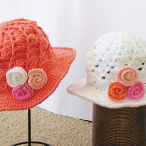 Crochet Sun Hat Pattern, Hat Crochet Pattern, Visor Hat Pattern, Girls Sun Hat, Woman's Sun Hat, Baby sun Hat, April Sun Hat, image 3