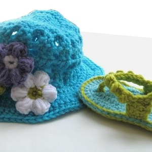 Crochet Pattern Flip Flops , Baby Flip Flops or Thongs for Girls, Crochet Pattern in 4 sizes pdf pattern for sale image 5