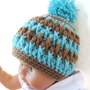 Crochet Pattern Hat , Newborn Baby to Adult, Boy and Girl, Pdf Crochet Beanie Hat Pattern Pom Pom Hat image 2