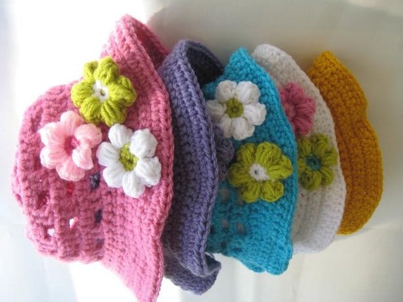 Crochet sun hat cheap for baby girl