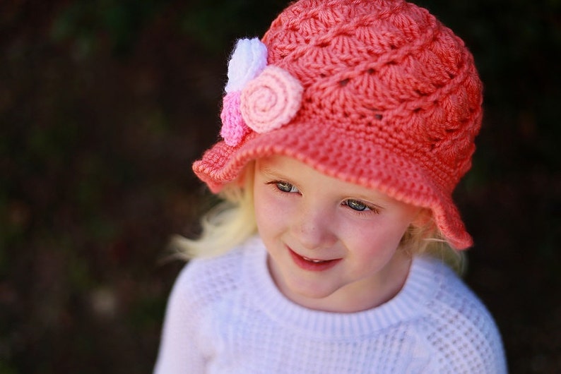 Crochet Sun Hat Pattern, Hat Crochet Pattern, Visor Hat Pattern, Girls Sun Hat, Woman's Sun Hat, Baby sun Hat, April Sun Hat, image 1