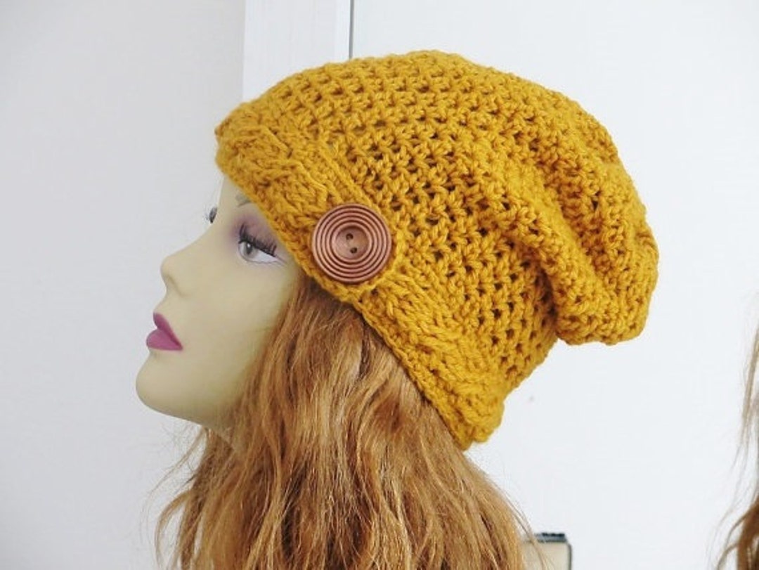 Crochet Pattern, Crochet Slouchy Hat Pattern, Slouchy Beanie Pattern ...