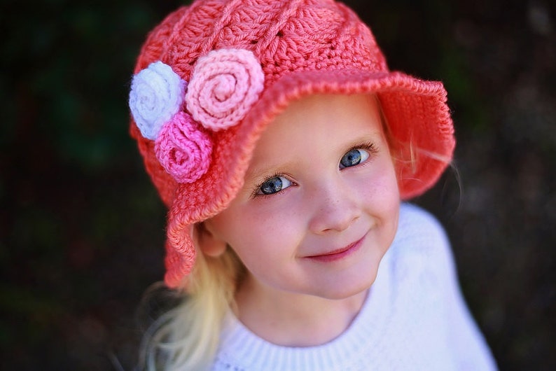 Crochet Sun Hat Pattern, Hat Crochet Pattern, Visor Hat Pattern, Girls Sun Hat, Woman's Sun Hat, Baby sun Hat, April Sun Hat, image 2