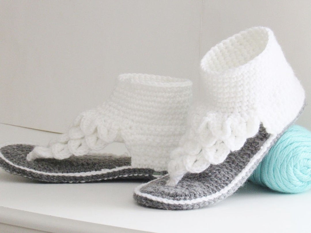 Crochet Slipper Pattern,crochet Crocodile Stitch Sandals Pattern