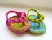 Crochet Sandals Pattern for Baby ,  Baby Flip Flops or Thongs for Girls, Crochet Pattern in 4 sizes( pdf pattern for sale) 