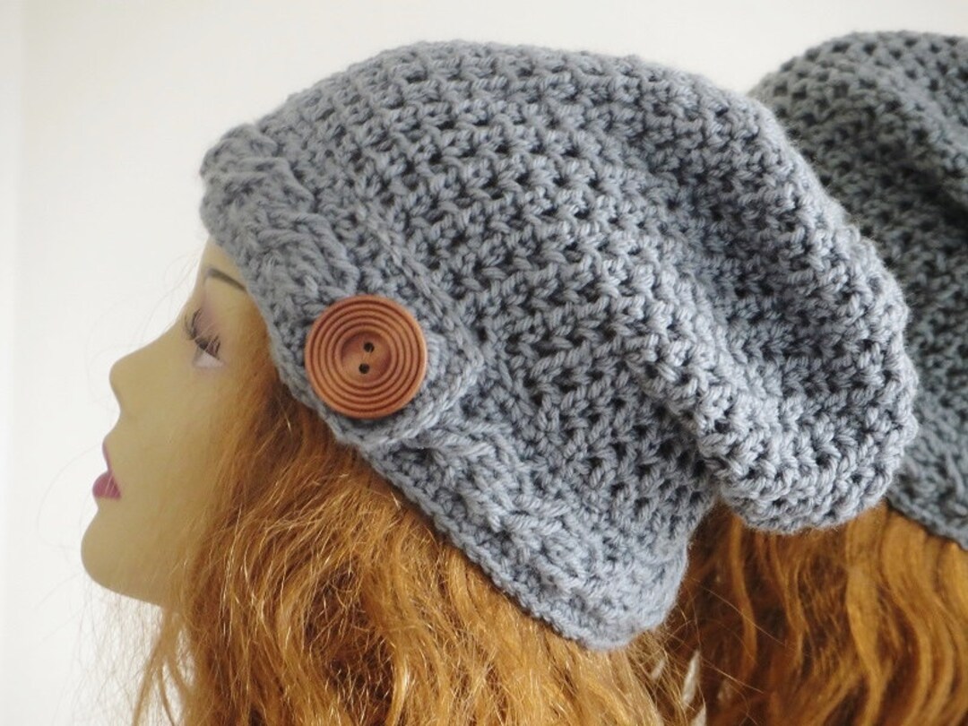 Crochet Pattern, Crochet Slouchy Hat Pattern, Slouchy Beanie Pattern ...