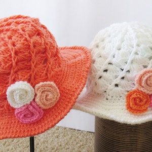 Crochet Sun Hat Pattern, Hat Crochet Pattern, Visor Hat Pattern, Girls Sun Hat, Woman's Sun Hat, Baby sun Hat, April Sun Hat, image 4