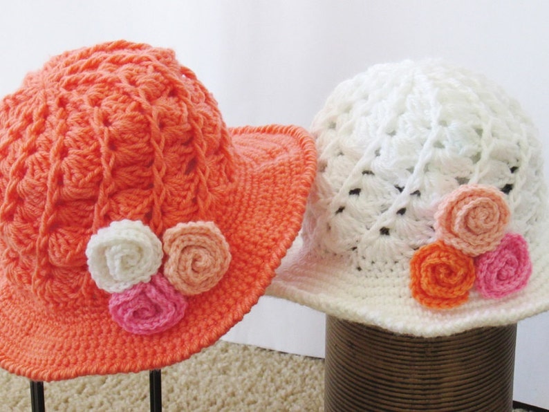 Crochet Sun Hat Pattern, Hat Crochet Pattern, Visor Hat Pattern, Girls Sun Hat, Woman's Sun Hat, Baby sun Hat, April Sun Hat, image 4