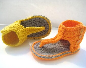 Crochet Pattern for Baby Sandals or Booties  - Pdf Pattern - Gladiator Sandals- INSTANT DOWNLOAD