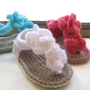 Crochet Pattern Baby Booties, Orchid Sandals pdf pattern for sale image 1