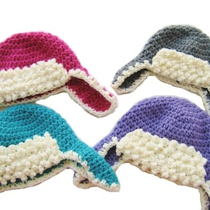 Crochet Hat Pattern, Aviator Hat Crochet Pattern, Crochet Ear Flap Hat Pattern, Baby Hat Pattern, Newborn Hat Pattern, Aviator Hat