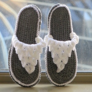 CROCHET Slipper PATTERN, Crochet Sandals Pattern, Crocodile Stitch Slippers for Women, image 3