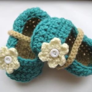 Crochet Booties Pattern, Crochet Pattern Booties for Girls (pdf pattern)  4 sizes,  Ballet Flats