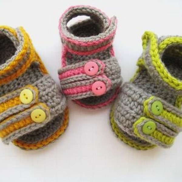 Crochet Pattern Baby Booties or Sandals( pdf pattern)2- Sporty Sandals