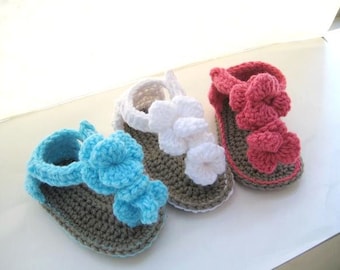 Crochet Pattern Baby Booties,  Orchid Sandals (pdf pattern for sale)
