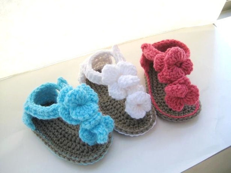 Crochet Pattern Baby Booties, Orchid Sandals pdf pattern for sale image 2