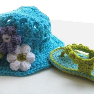 Crochet Sandals Pattern for Baby , Baby Flip Flops or Thongs for Girls, Crochet Pattern in 4 sizes( pdf pattern for sale) image 3