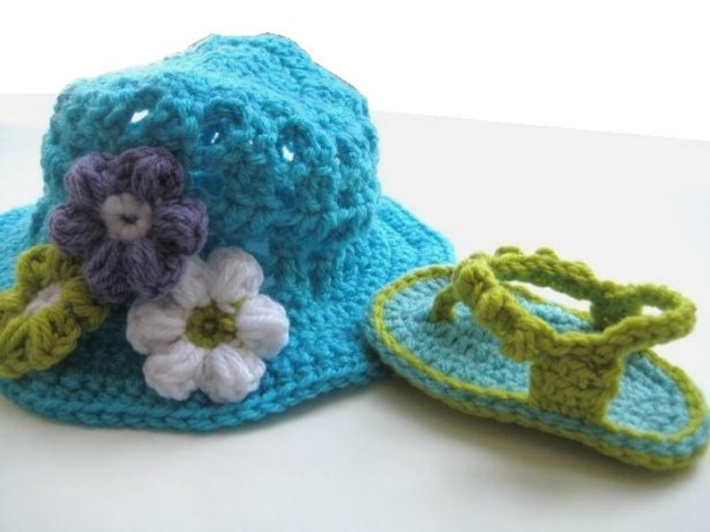 Crochet Sandals Pattern for Baby , Baby Flip Flops or Thongs for Girls, Crochet Pattern in 4 sizes( pdf pattern for sale) image 3