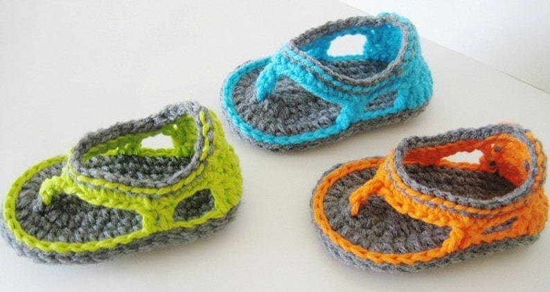 Crochet Sandals Pattern, Flip Flop Sandals Pattern for Baby Boys,Trekkers image 5