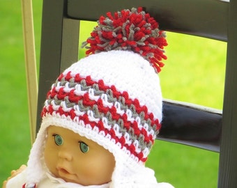 Crochet Ear Flap Hat Pattern, Crochet Baby Pattern, Crochet Hat Pattern, Hayden Ear Flap Hat