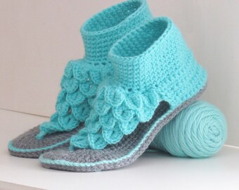 Crochet Slipper Pattern,crochet Crocodile Stitch Sandals Pattern