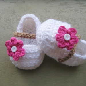 Crochet Booties Pattern, Crochet Pattern Booties for Girls in 4 sizes, Ballet Flats image 3