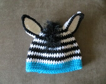 HÄKELMUSTER, Zebra Beanie Häkelmuster, Tier Hut Muster, häkeln Baby Mütze Muster, Zebra Hut Muster