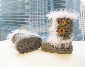 Toddler Boots Crochet Pattern, Crochet Toddler  Booties Pattern, Toddler Furry Boots