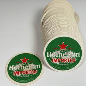 Vintage Heineken-onderzetters Lot 100 bierbars Retro Advertising Man Cave afbeelding 3