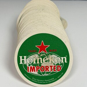 Vintage Heineken-onderzetters Lot 100 bierbars Retro Advertising Man Cave afbeelding 4