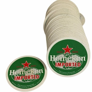 Vintage Heineken-onderzetters Lot 100 bierbars Retro Advertising Man Cave afbeelding 1