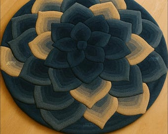 Handmade Round Flower Rug – Modern Tufted Carpet With Lotus Mandala Design, Available In 5 Vibrant Colors, Perfect For Living Room & Bedroom