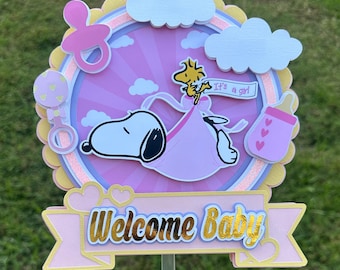 baby shower Puppy Cake Topper Girl, Boy : Handmade Cartoon Party Decor