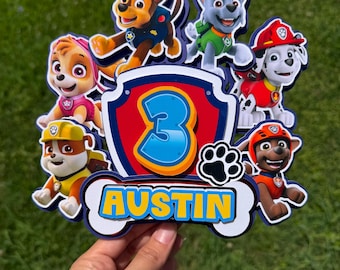 Personalized  Dogs Cake Topper: Handmade Birthday Party Decoration